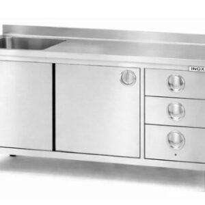 Stainless Steel Countertop with Sink, Cabinet, and Drawers